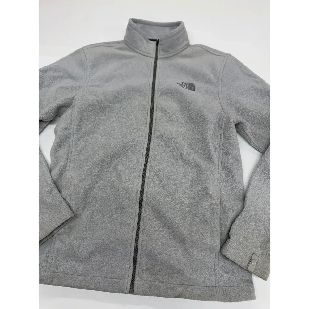 The North Face Fleece Jacket Gray Full Zip Outdoor Hiking Warm Layer Small Men